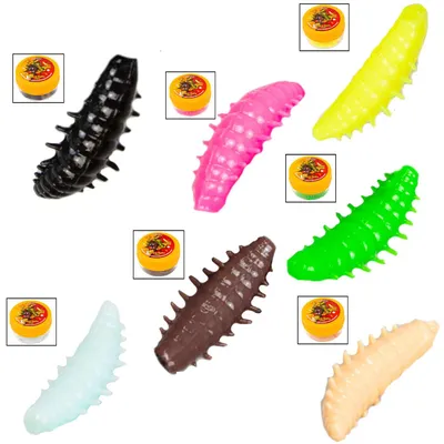 Produktbild von FTM Omura Baits Okto Banane - Gummimaden, Länge / Packungsinhalt:4cm / 6 Stück, Farbe:neon grün