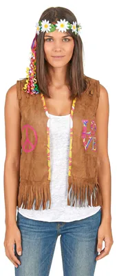 Immagine prodotto di Gilet da donna hippie marrone chiaro - Taglia unica