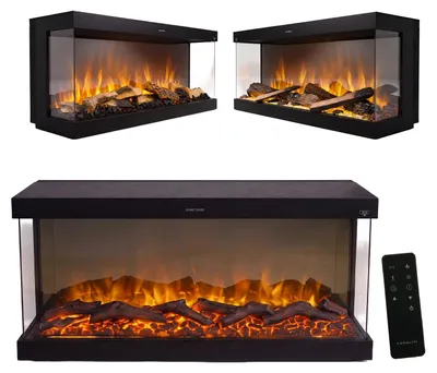 Productafbeelding van XARALYN Elektrische kachel, wandmodel, 800 Watt, 2 warmtestanden, realistisch vlammeffect, timer