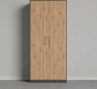 Produktbild von SMARTBett Schrank Kleiderschrank Aktenschrank 100 cm Anthrazit/Wildeiche