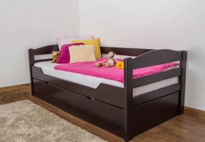 Produktbild von Buche Schubladenbett Bettgestell 90 x 200 cm Schokobraun