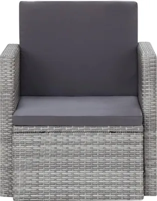 Produktbild von vidaXL Gartensessel mit Auflagen Poly Rattan Grau