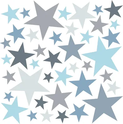 Immagine prodotto di Adesivi murali autoadesivi, 148 stelle, colori pastello blu/grigio, per camerette
