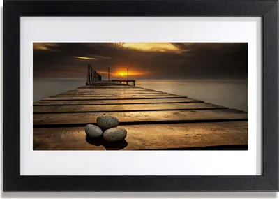 Produktbild von Bild 30x20 MDF-Rahmen Wandkunst Meerpier Sunset
