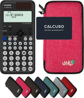 Produktbild von Casio fx-85DE CW ClassWiz inkl. WYNGS Schutztasche Pink - Wissenschaftlicher Taschenrechner - Basic Set
