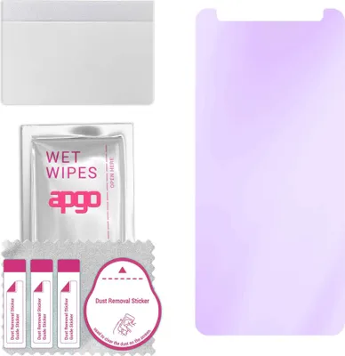 Produktbild von apgo Hybrid Schutzglas, kompatibel mit HTC U12 Plus, Anti-Blue, 9H Härte, toller Ersatz für Hartglas, kratzfester Displayschutzglas, Displayschutz, Full Glue