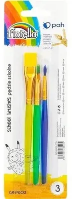 Immagine prodotto di Set di 3 pennelli da scuola Fiorello con manici colorati
