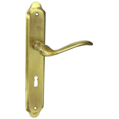 Produktbild von DOMINO Türgriff 72 Drückergarnitur BB-Buntbart Set | Langschildgarnitur | Türklinke für Zimmertür, Bürotür, Kellertür & Innentür | L-Form | Türbeschläge aus Messing |Bronze Türdrückergarnitur | TULUZA M3