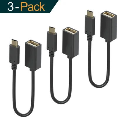Produktbild von USB-OTG Adapter Kabel 3er Pack USB Typ A auf USB Typ C