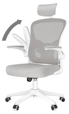 Produktbild von Bürostuhl Ergonomisch, Schreibtischstuhl Höhenverstellbar, Schreibtischstuhl mit Umklappbare Armlehnen, Drehstuhl, Bürostühle Wippfunktion,bis 150kg