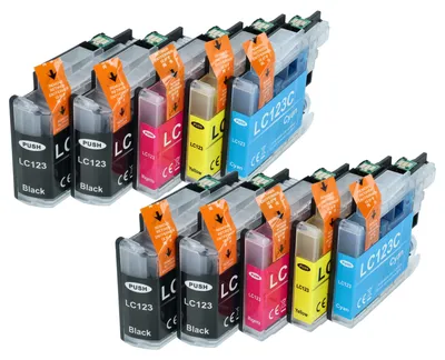 Produktbild von vhbw 10x Tintenpatronen kompatibel mit Brother DCP-J752DW, MFC-J245, MFC-J4310DW, MFC-J4510DW, MFC-J4410DW, MFC-J4610DW Drucker + Chip (Kompatibel)