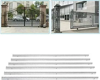 Zdjęcie produktu dla 6 sztuk listwy zębatej do bram przesuwnych, stalowa, szyna zębata, listwa zębata do napędu bram, napęd do bram przesuwnych, akcesoria do bram garażowych, do 2000 kg
