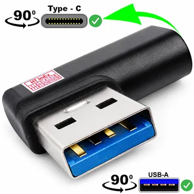 Produktbild von USB-A 3.0 Stecker zu USB-C Buchse 90° Winkel Adapter für Acer, Asus Laptop Notebook PC