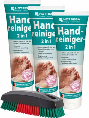 Produktbild von HOTREGA Handreiniger, Handwaschpaste, Handseife 2in1 inkl. Waschbürste