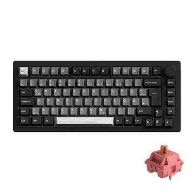 Produktbild von AKKO MonsGeek M1 V5 VIA Black & Silver Keyboard ISO-DE/UK/Nordic layout Rosewood (6975351385769)
