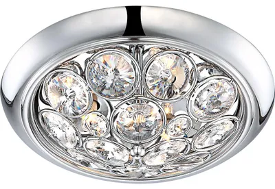 Produktbild von Deckenleuchte, rund, silber, 3 flammig, Kristalle