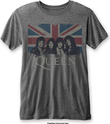 Produktbild von Queen Vintage Union Jack Burnout Charcoal Grey M T-Shirt