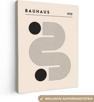 Produktbild von MuchoWow® - Leinwandbilder - Bauhaus - Abstrakt - Kunst - Vintage - Kunst, Wandbild, Wanddeko Bilder Wohnzimmer, 90x120 cm