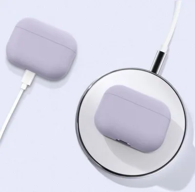 Image de Étui en silicone – compatible avec les AirPods Pro – couleur violette