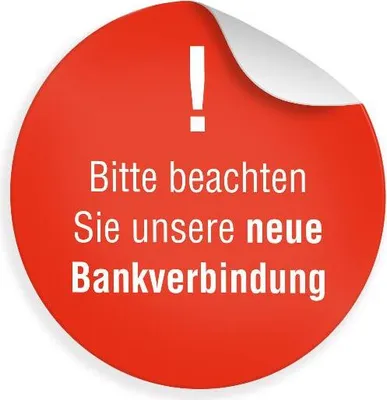 Produktbild von 24 x itenga Sticker „Hinweis Bankverbindung“ (Motiv 46)