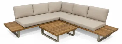 Produktbild von Ecklounge-Set Barstano | Sand/Sable | Akazienholz und Aluminium