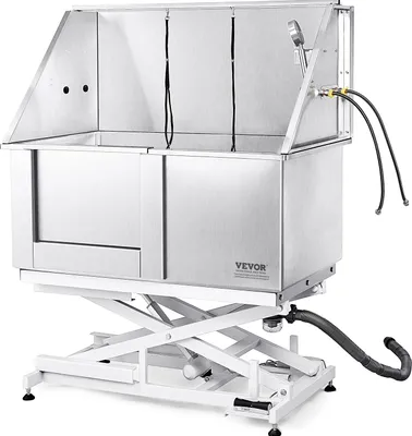 Produktbild von VEVOR Professionelle Hundepflegewanne 127cm Edelstahl Tierbadewanne Hundewaschstation max.150kg Hunden Pflege Dusche Hundewaschanlage Haustierpflegewanne mit linker Tür Hundedusche Waschwanne