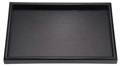 Image de Plateau de service rectangulaire pour gâteaux, thé, café, jus et pâtisseries - Noir - 25 x 18 x 2 cm