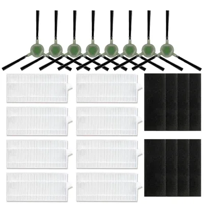 Ersatzfilter und Seitenbürsten, 8 HEPA-Filter + 8 Bürsten