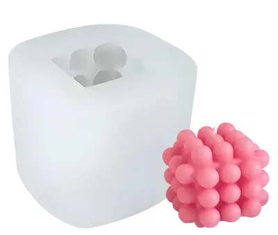 Produktbild von Silikon Kerzenform Seifen Gussform, Bubble Würfel, 93 x 90 x 78 mm, 215 ml