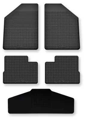 Productafbeelding van Rubberen automatten + tunnelmat voor Leapmotor T03 vanaf 2023 (hatchback) – 5-delig, zwart, op maat – Wielganizator Semi-Universal