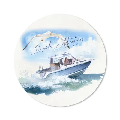 Produktbild von MuchoWow® Mauspad Mousepad Boot - Vogel - Wasser - Meer 50x50 cm - Mousepads - Maus Mat - Pad - Mausunterlage - Vinyl