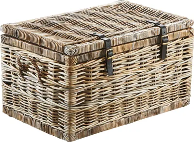 Produktbild von Lockardi Praktische Sitztruhe aus Rattan Kubu grau 70x45x40 cm - mit Textil
