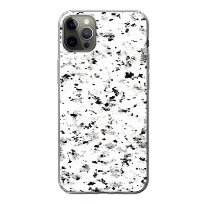Produktbild von MuchoWow® Handyhülle Schutzhülle Hülle für iPhone 12 Pro Max Marmor - Punkte - Weiß Silikon Softcase Handy Hülle - Hartschale