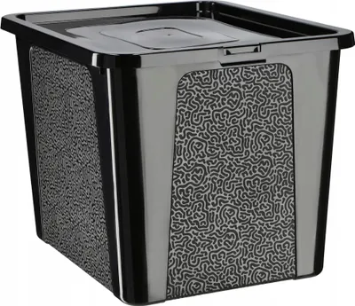 Obrázek produktu pro Úložný box – plastový box – 30 l – s víkem – uzavíratelný – černý