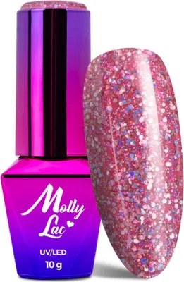 Obrázek produktu pro MollyLac Born To Glow 70's Glam Hybrid Glitter Nail Polish, 10 g, č. 572
