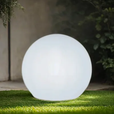 Produktbild von LED Gartenkugel Solar + RGBW Farbwechsler Dimmer Fernbedienung Ø 60 cm Weiß groß IP65 Gartenleuchte Terrasse Kugelleuchte Garten Lampe