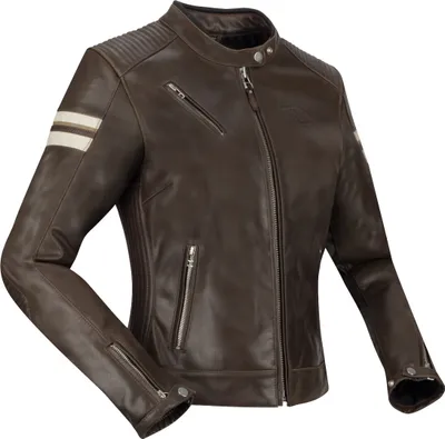 Immagine prodotto di Segura Romeo giacca in pelle da moto da donna, marrone/bianco, 46