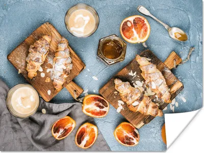 Produktbild von MuchoWow® Poster Croissant - Obst - Frühstück 120x90 cm - Wandbild