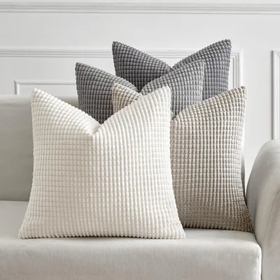 Productafbeelding van Kussensloopsets, corduroy, 4 stuks, 45x45 cm, grijs