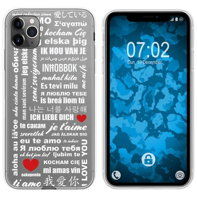 Produktbild von PhoneNatic Case kompatibel mit Apple iPhone 11 Pro Max Silikon-Hülle in Love Wörter M5