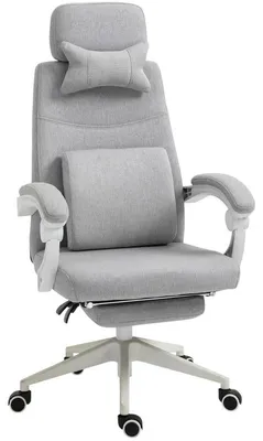 Immagine prodotto di Sedia da ufficio ergonomica con poggiatesta, supporto lombare e poggiapiedi, rivestita in ecopelle