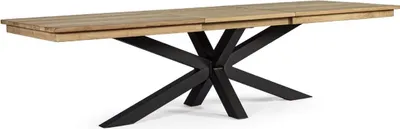 Produktbild von Casa Padrino Luxus Gartentisch Naturfarben / Schwarz 220-300 x 100 x H. 78 cm - Ausziehbarer Garten Esstisch mit Teakholz Tischplatte und Aluminium Beinen - Luxus Garten & Terrassen Möbel
