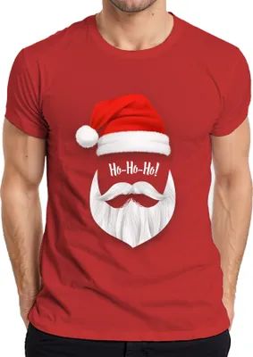 Produktbild von Ho Ho Ho Weihnachtsmann Santa - Weihnachten Weihnachtsgeschenk Christmas Herren T-Shirt, Rot, 3XL