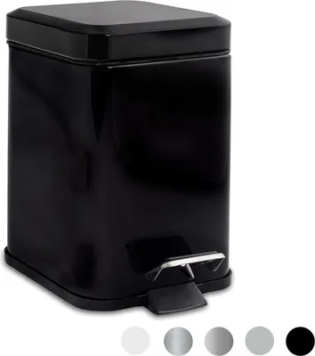 Produktbild von Harbour Housewares Quadratischer Badezimmer-Treteimer – 3 Liter – Schwarz
