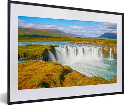 Produktbild von MuchoWow® Gerahmtes Poster Wasserfall - Wasser - Natur 60x40 cm - Poster mit Schwarzem Bilderrahmen Wandposter Rahmen Foto Bilder - Schlafzimmer - Plakat in Rahmen - Drucken
