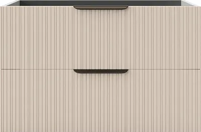 Produktbild von Hängeschrank für Waschbecken in Rillenoptik - Beige - 80 cm - DALIKO