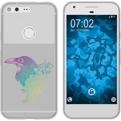 Produktbild von PhoneNatic Case kompatibel mit Google Pixel Silikon-Hülle Floral Rabe M4-4