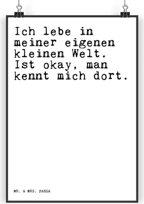 Produktbild von Mr. & Mrs. Panda Bild Ich lebe in meiner... DIN A4 - Weiß - Geschenk, Spruch. lustig, Freundin, Spruch Sprüche Weisheiten Zitate Weisheit Worte, Einhörner, Einhorn