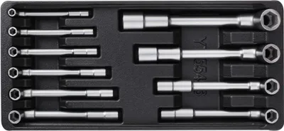 Produktbild von Yato YT-55456, Steckschlüssel-Set, 10 Stück(e), L-förmig, 7,8,9,10,11,12,13,14,17,19 mm