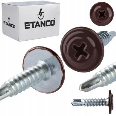 Immagine prodotto di Viti autoperforanti ETANCO GM-B per tetti in acciaio, RAL 8017 (marrone cioccolato), 4,2 x 19 mm, 250 pezzi